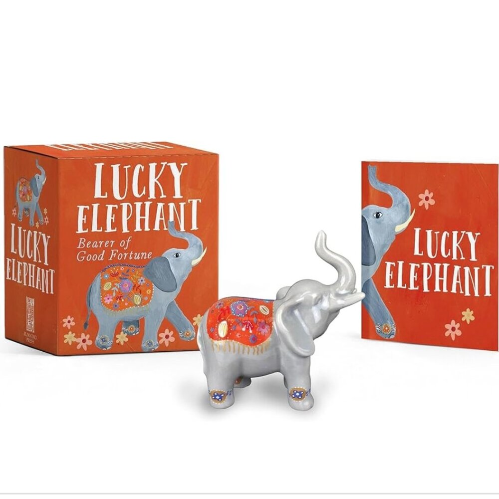 🧡3/15 New Lucky Elephant 3" & an Illustrated Book of Elephant Lore & Fun Fact